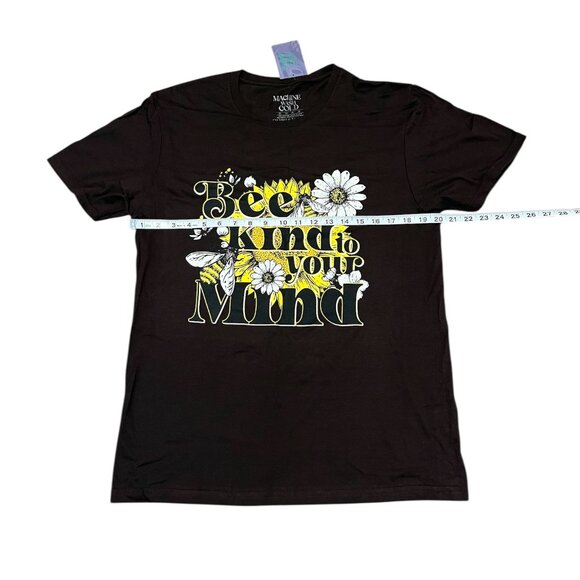 Graphic Short Sleeve Chocolate Brown & Yellow T Shirt 100% Cotton Size: Medium - Picture 5 of 6